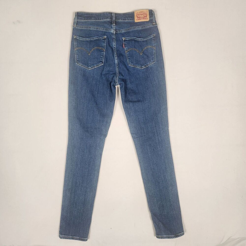 Levi’s 721 High Rise Skinny Jeans Women’s 29x30 Distressed Blue Stretch - Picture 3 of 13